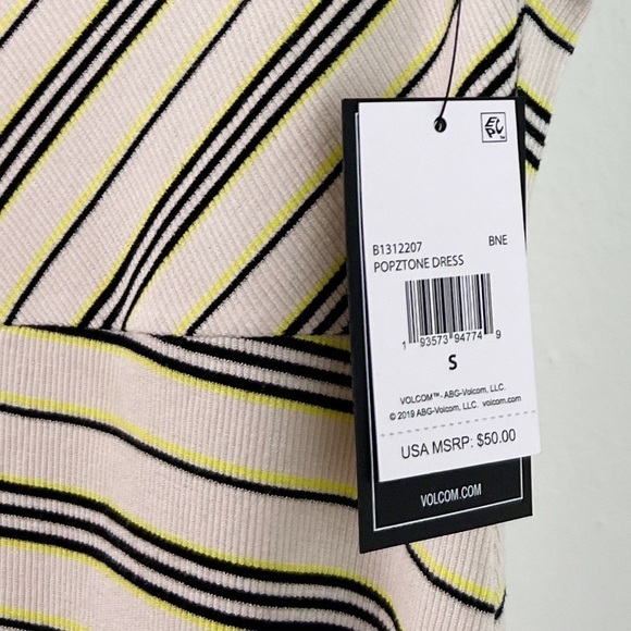 NWT Volcom Popztone Ribbed Striped Sleeveless Mini Dress - Picture 7 of 9